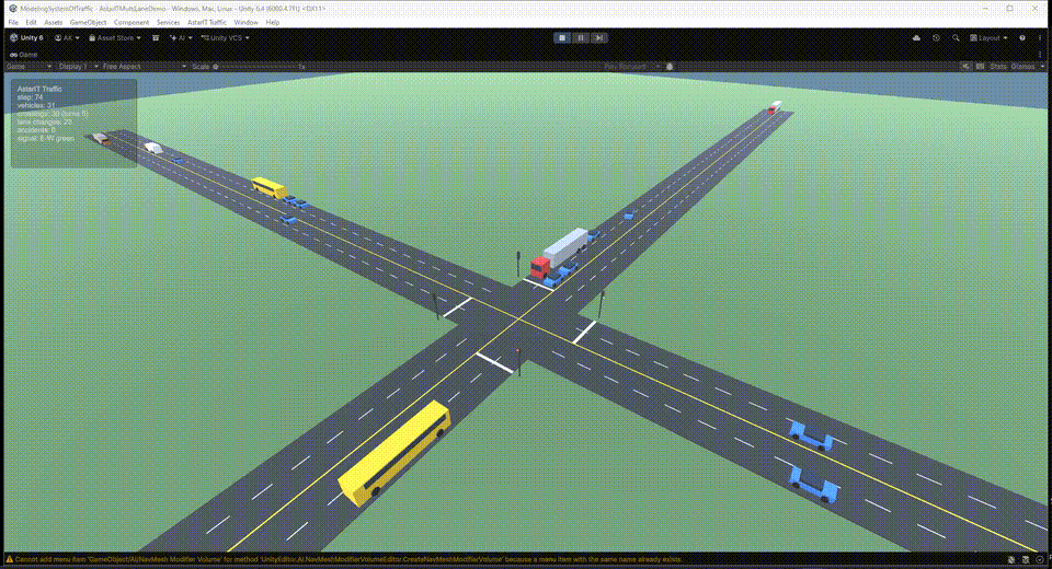 Моделирование дорожного движения: библиотека AstarIT Traffic на C# и Unity